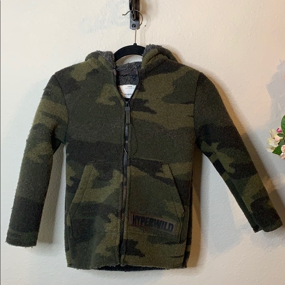 Zara Other - NWOT Zara Boys’ Thick Camo Hyperwild Hooded Coat